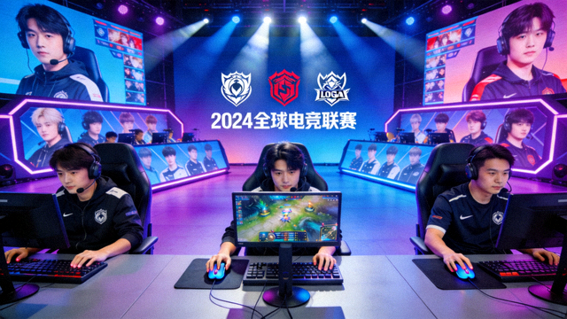 电竞比赛舞台现场与选手操作画面